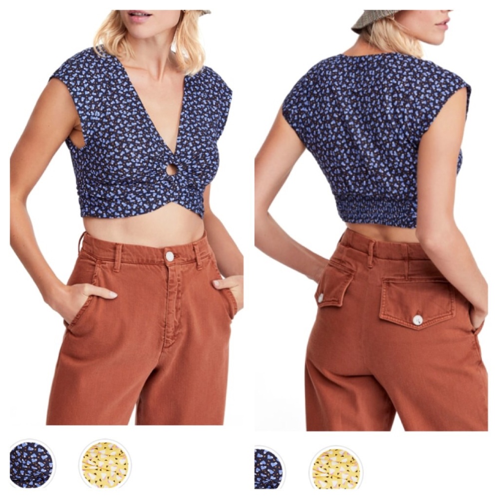 NWT Free People Floral Print Crop Top